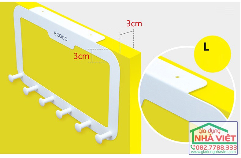 Kệ mắc treo cài cửa Thông minh đa năng ecoco 1605
