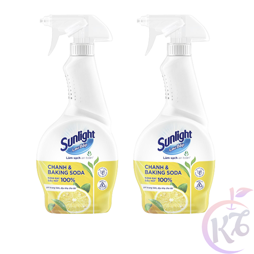 [FreeShipMAX] Combo 2 chai Nước lau bếp Sunlight thiên nhiên 500ml hương Chanh & Baking Soda - dạng chai xịt tẩy rửa vệ sinh bề mặt nhà bếp, loại bỏ dầu mỡ, mảng bám lâu ngày - nuoc lau bep cif