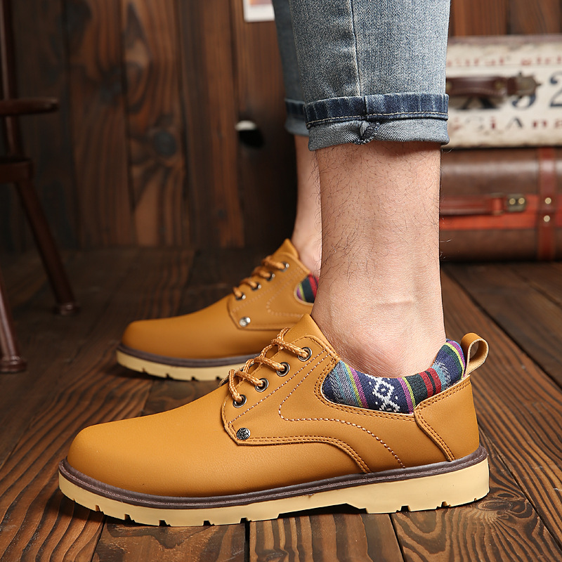 [HCM]Giày Boots Gót Thổ Cẩm Màu Nâu