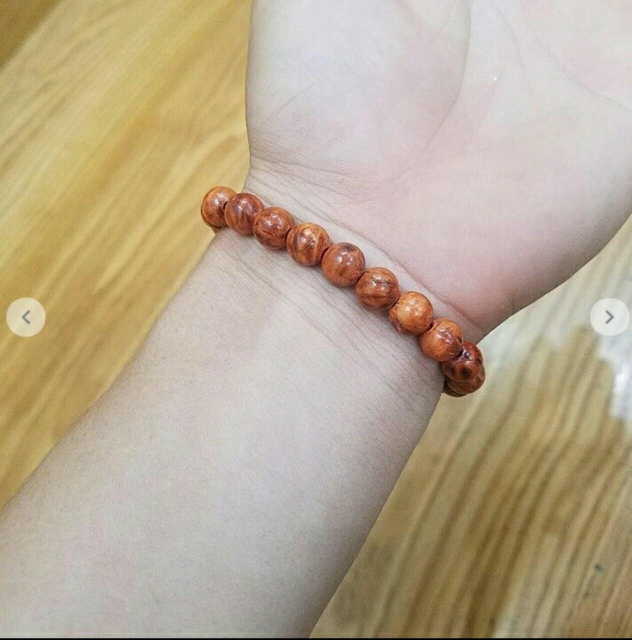 VÒNG TAY GỖ NU HUYẾT LONG 8LY CHO NỮ