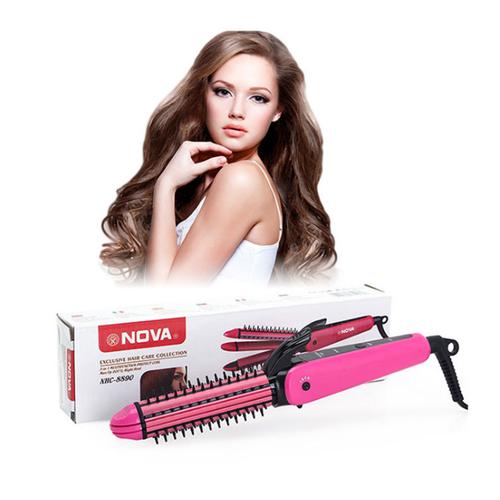 Máy uốn duỗi đa năng, máy duỗi tóc mini mua ngay lược uốn tóc nova 3 trong 1 duỗi tóc, uốn xoăn, dập xù nhanh chóng