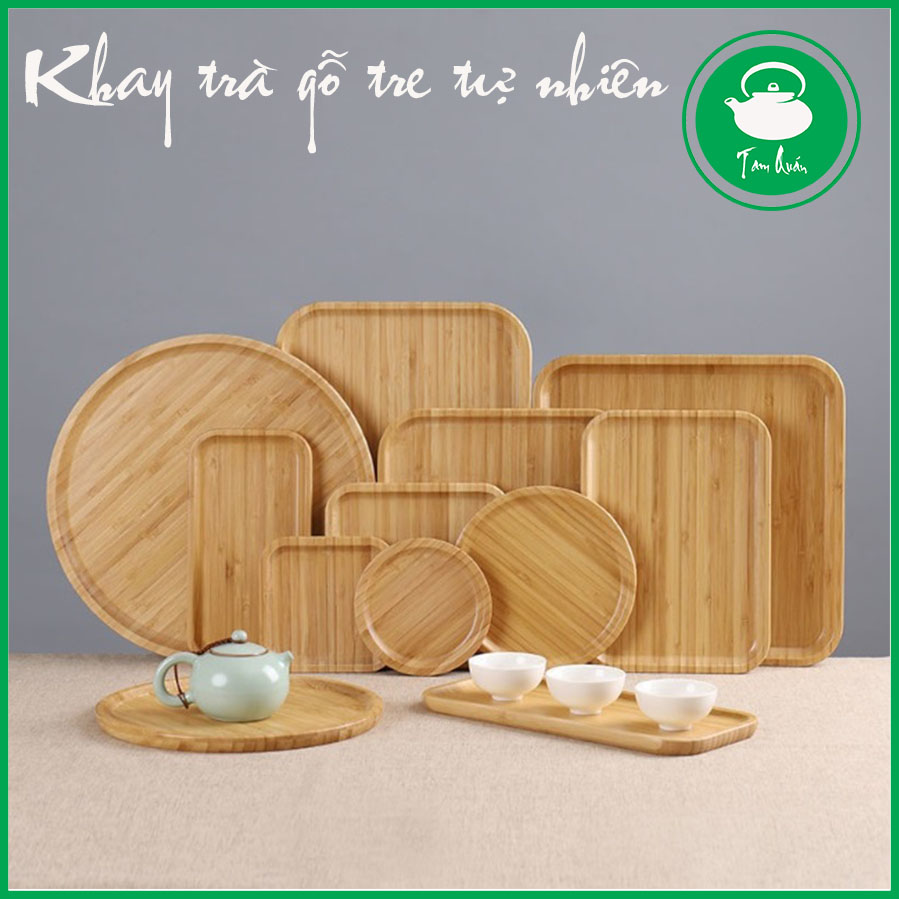 Khay trà gỗ tre tự nhiên nhiều kích cỡ