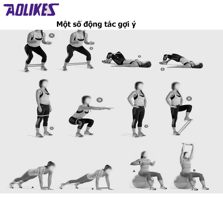 [HCM]Dây thun miniband tập mông đủ kháng lực Aolikes LD3601