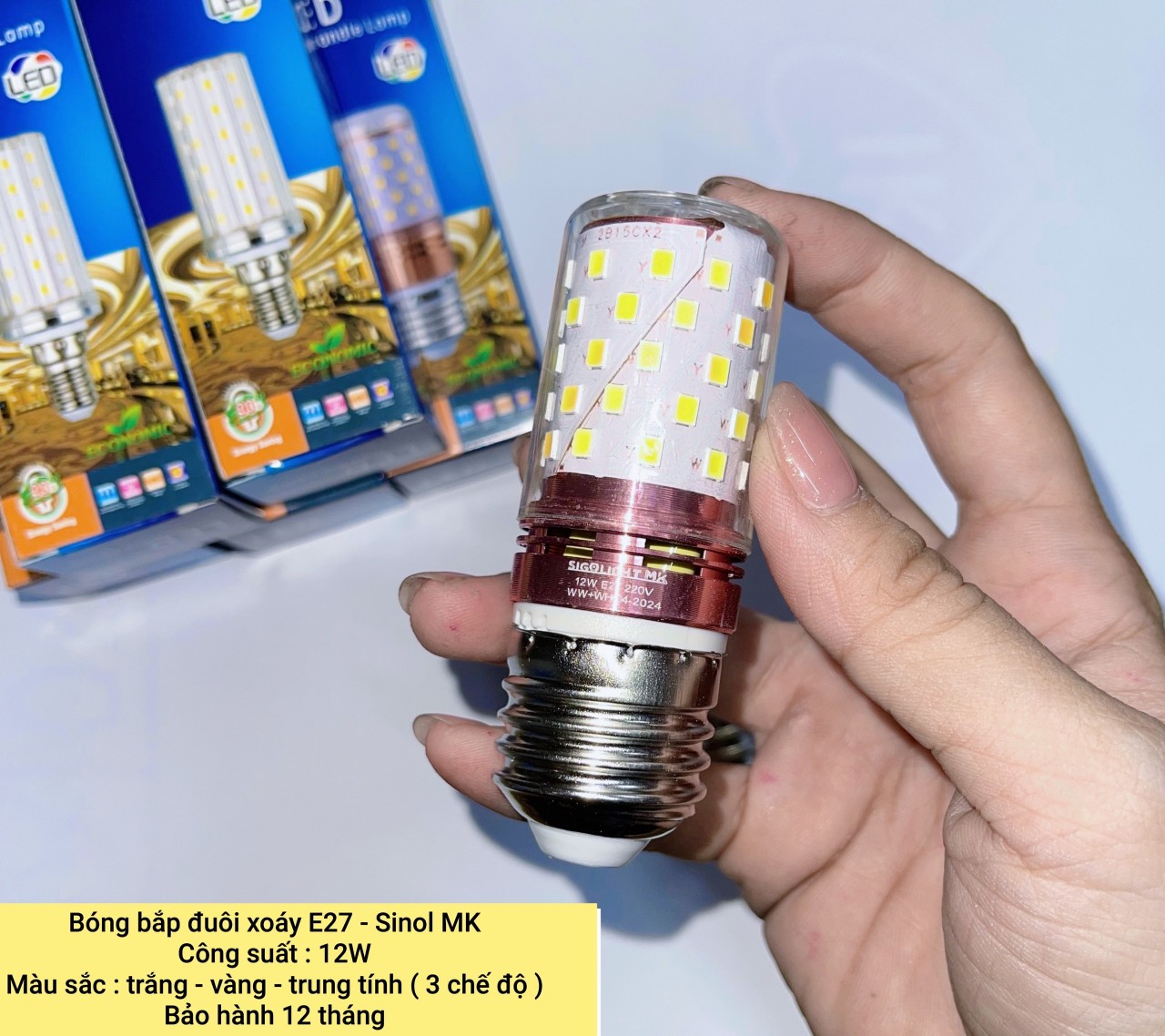 Combo 5 bóng bắp e27 3 chế độ