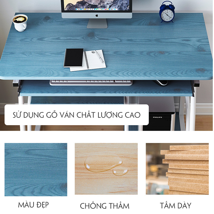 Bàn để máy tính bằng gỗ chân sắt(KT 70*40*71cm)