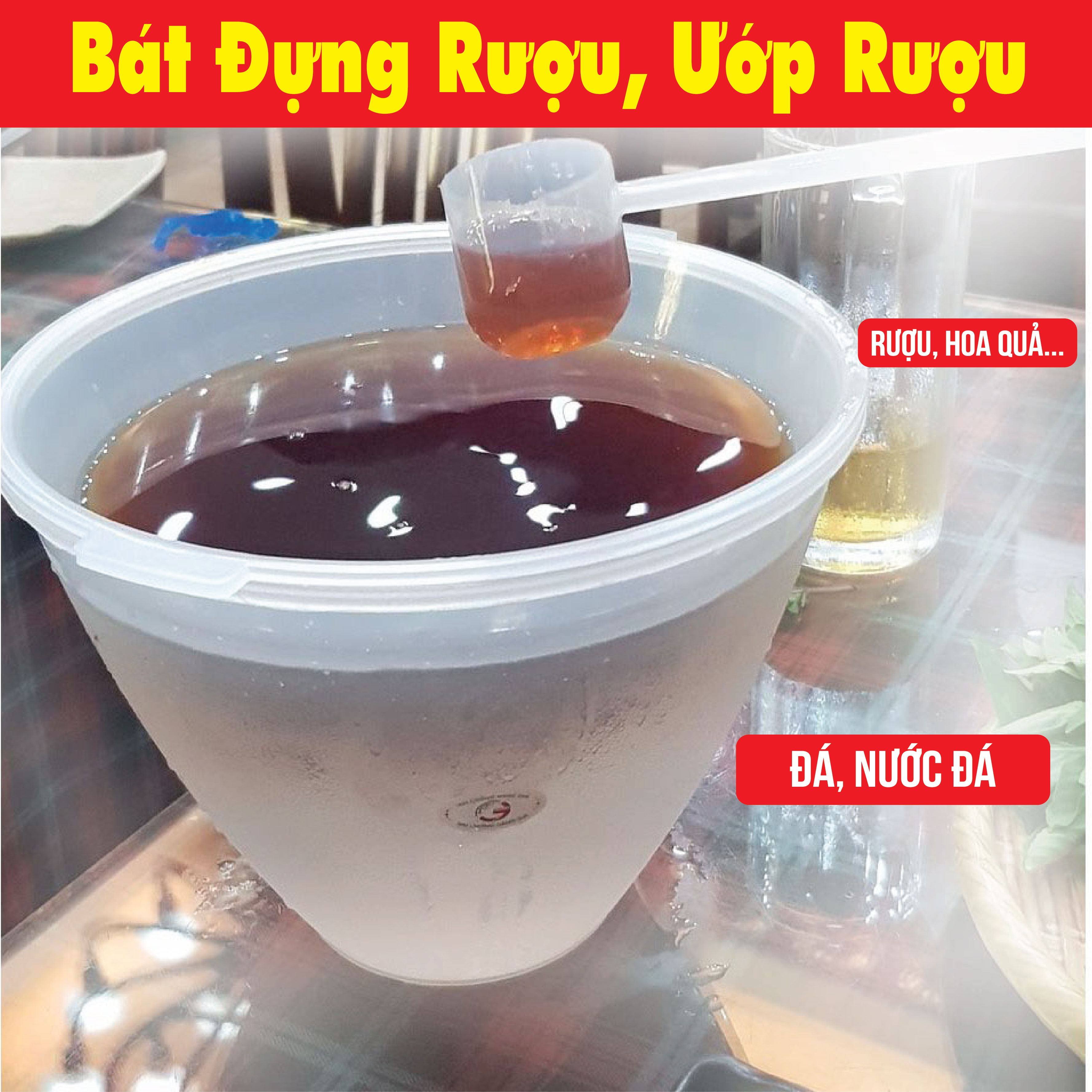 Bột bát đựng rượu, ướp lạnh rượu, hoa quả