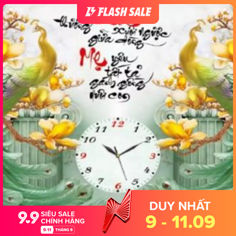 Tranh đính đá mẫu mới Đồng Hồ Cha Mẹ-KT: 68x53. Đá đa sắc cực kỳ đẹp sản xuất theo công nghệ Nhật Bản.- Keo tốt, độ bám dính chắc chắn độ bên trên 20 năm, đầy đủ dụng cụ kèm theo.