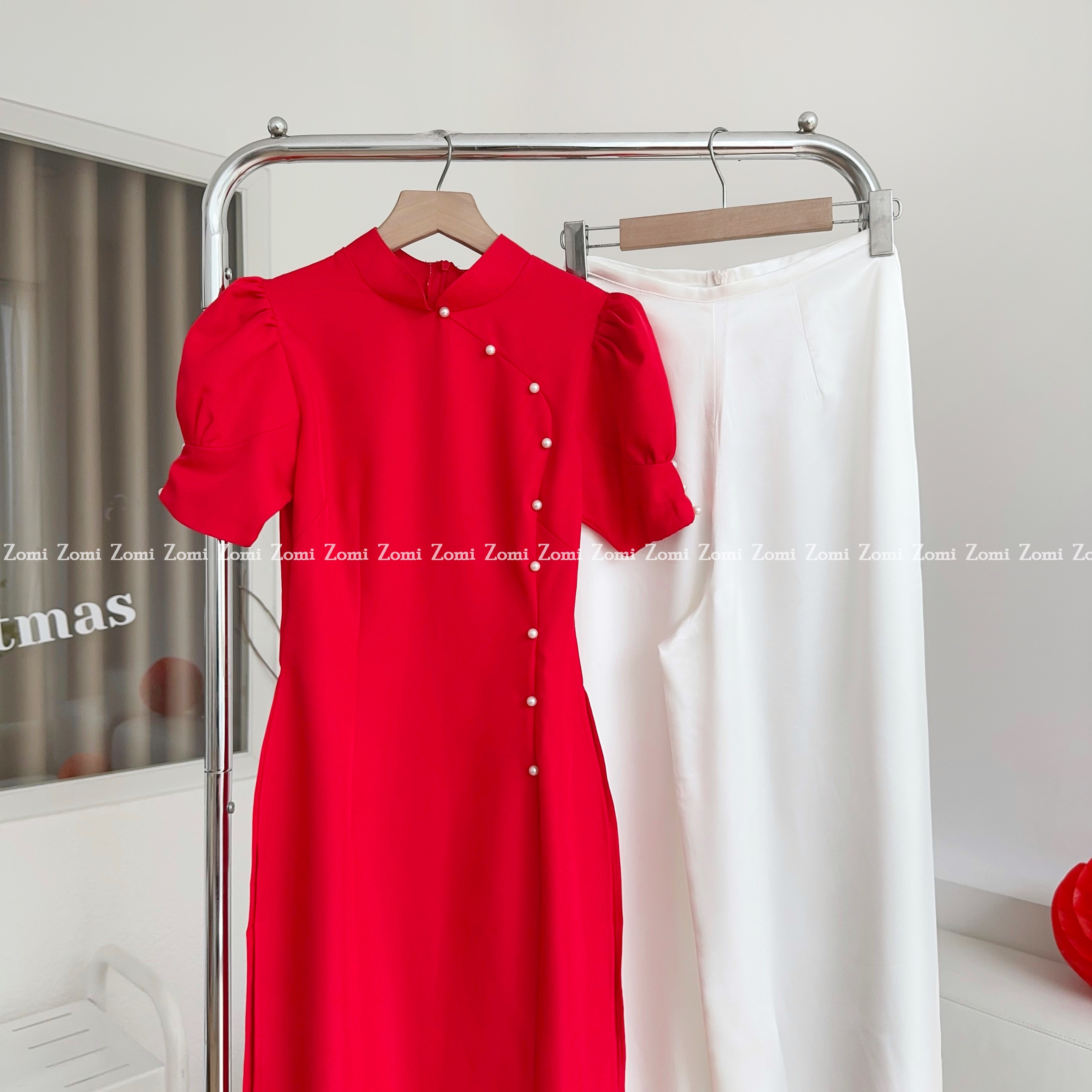 Set áo dài cách tân đính ngọc