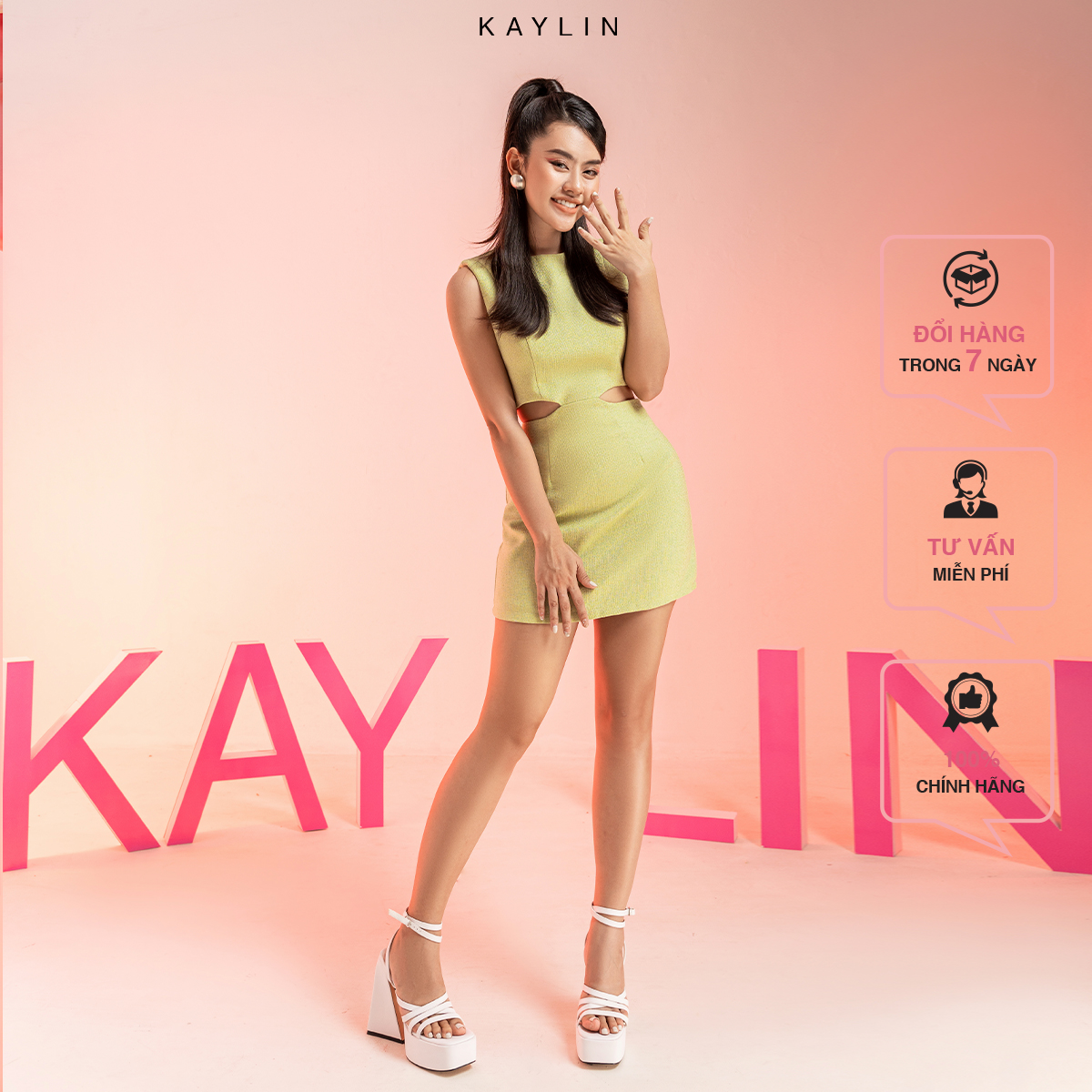 Đầm Tweer khoét eo N1802 - KAYLIN