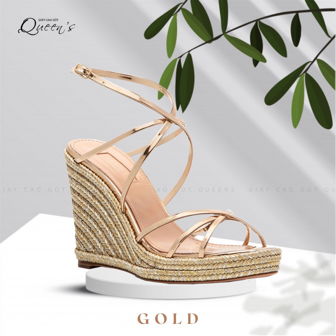 [HCM Bảo Hành 1 Năm + Freeship] Giày Đế Xuồng Nữ Quai Chéo, Giày Sandal Đế Cói Chính Hãng Cao Cấp Cho Nữ Tôn Dáng Dễ Phối Đồ, Giày Hàng Hiệu Cho Nữ Dạo Phố Sang Trọng Êm Chân 10Cm - Bảo Hành 1 Năm