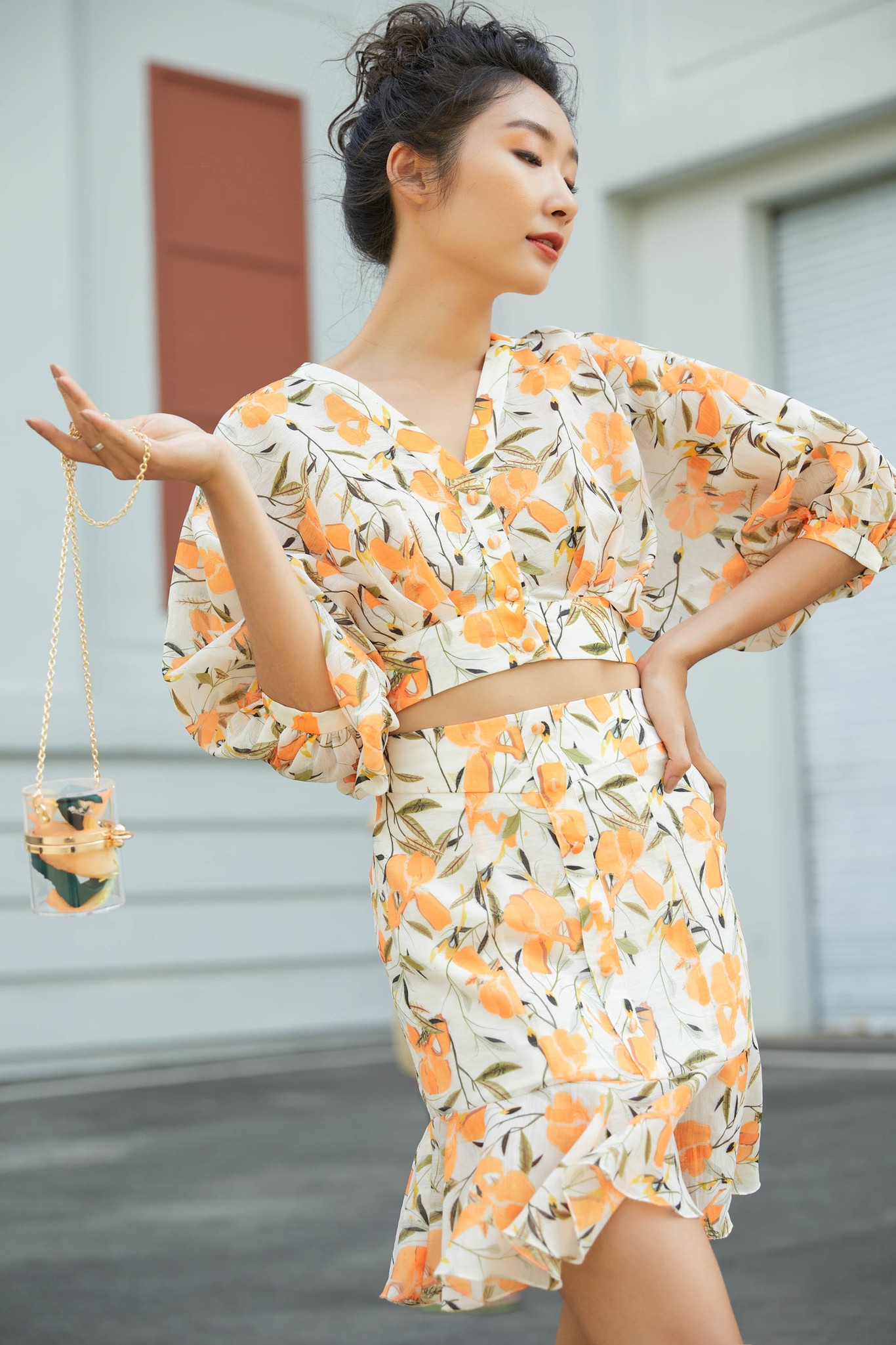 Chân váy đuôi cá họa tiết nữ IVY moda MS 31B8250