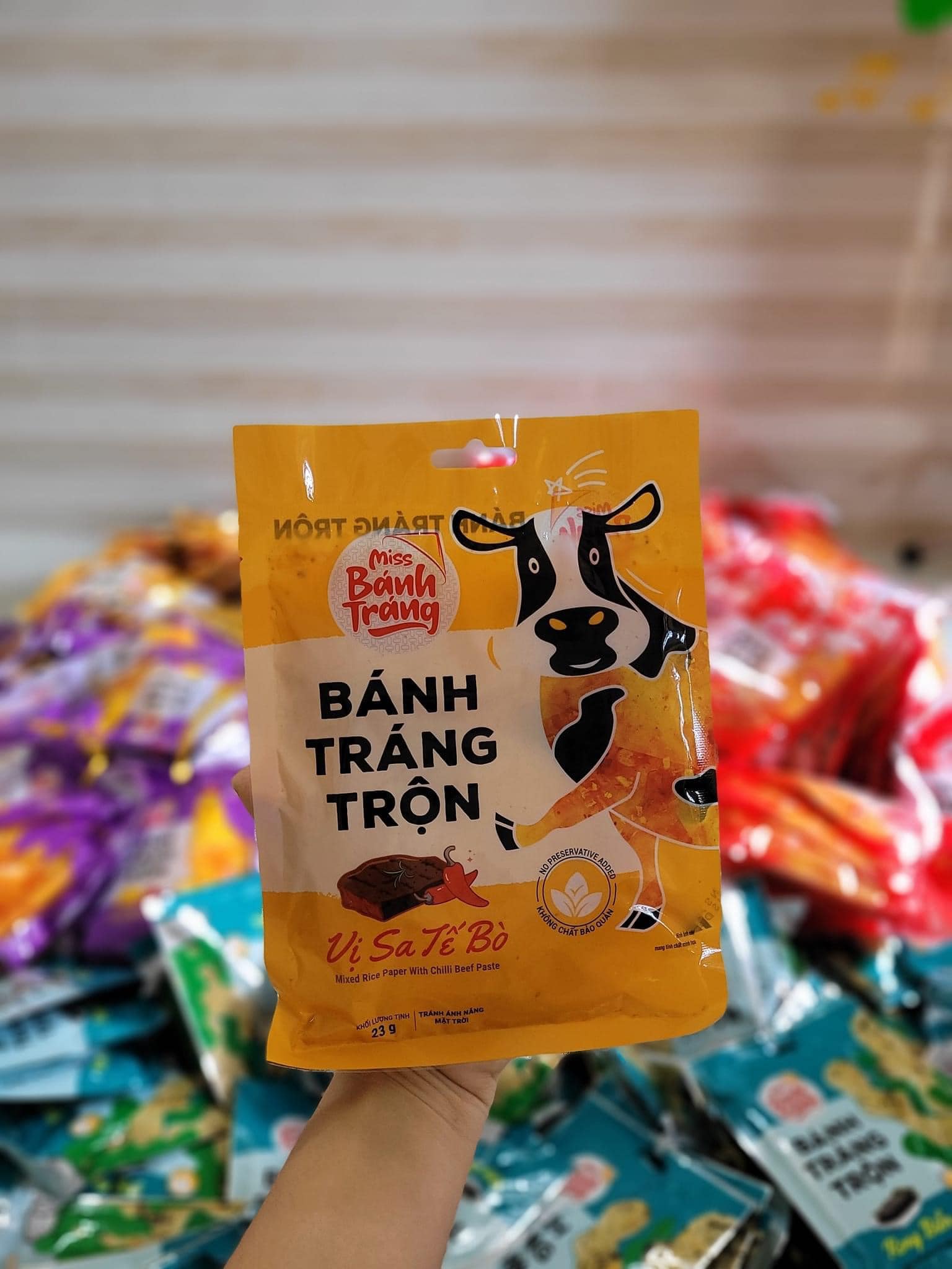 BÁNH TRÁNG TRỘN VỊ SATE BÒ SIZE (S) 23g