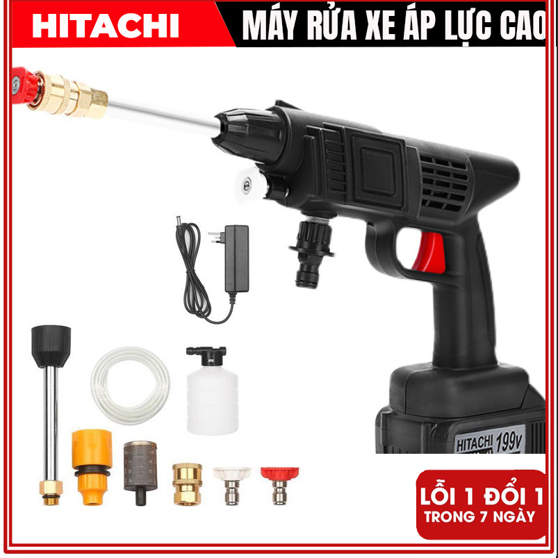 Máy rửa xe cầm tay dùng pin 199V, Máy rửa xe 2 pin 199V, Áp lực mạnh mẽ, pin 32000mAh sạc bền bỉ, 3 chế độ phun rửa, Chuyên sử dụng vệ sinh ô tô, xe máy, vật Dụng Gia Đình, Máy rửa xe mimi, máy rửa xe ap lực cao