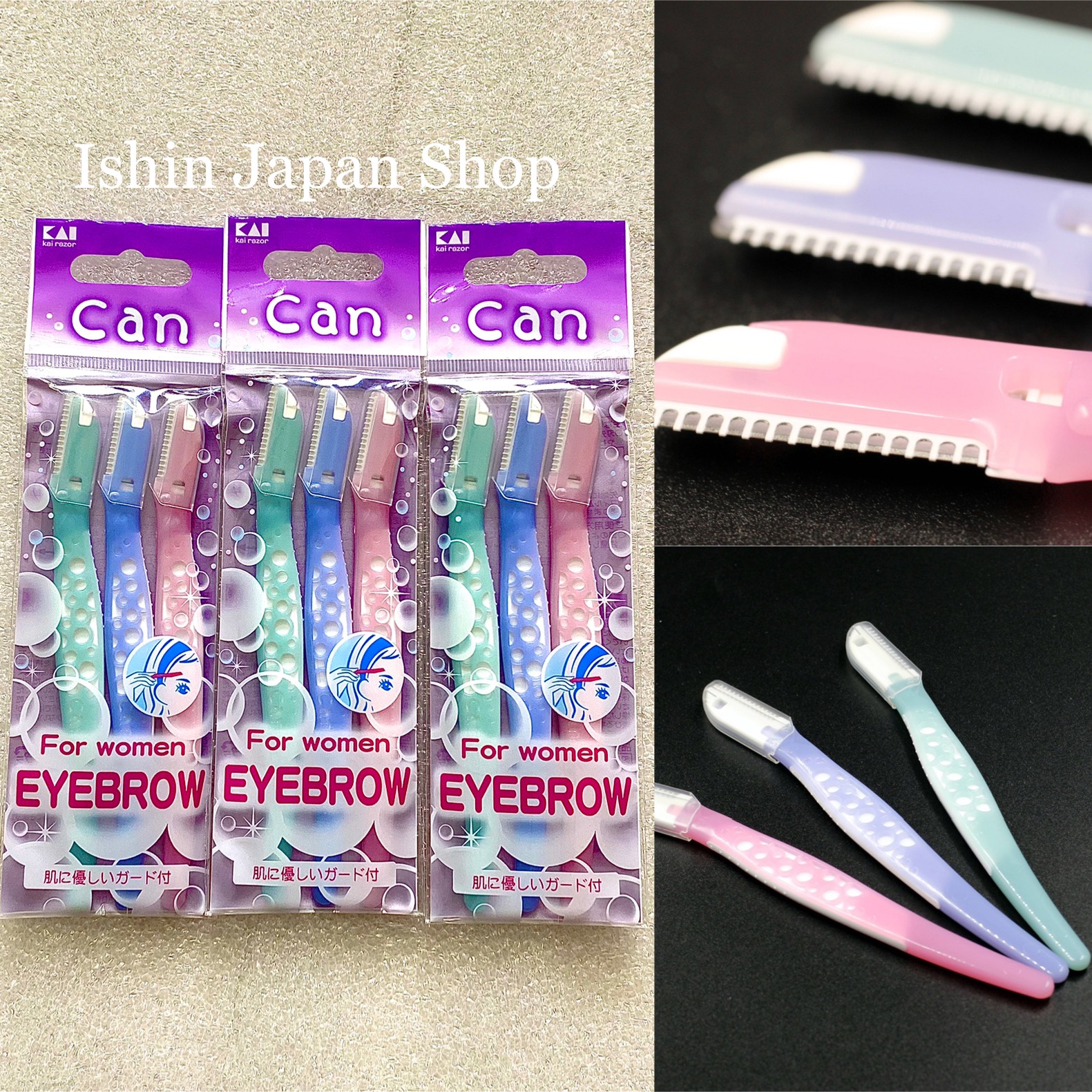SET 3 DAO CẠO LÔNG MÀY CAN KAI NHẬT BẢN