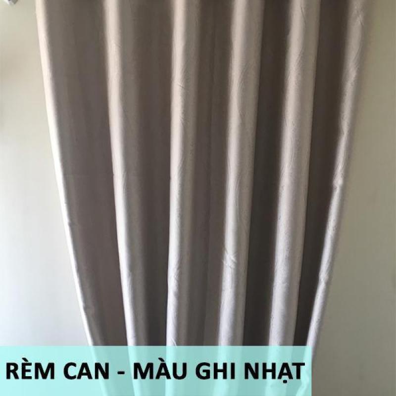 Rèm can vải thô ghi nhạt giá rẻ