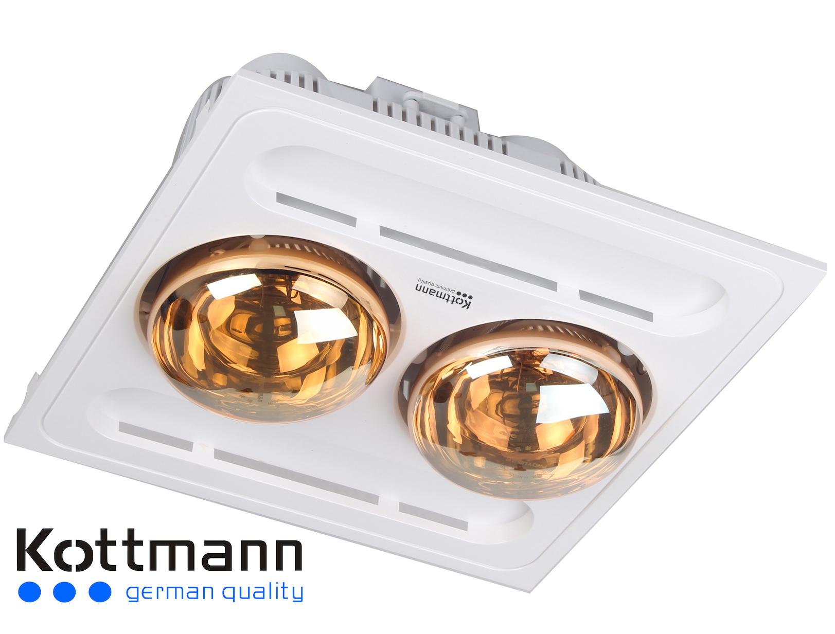 Đèn sưởi nhà tắm âm trần 2 bóng Kottmann K9-S( Trắng Vàng)