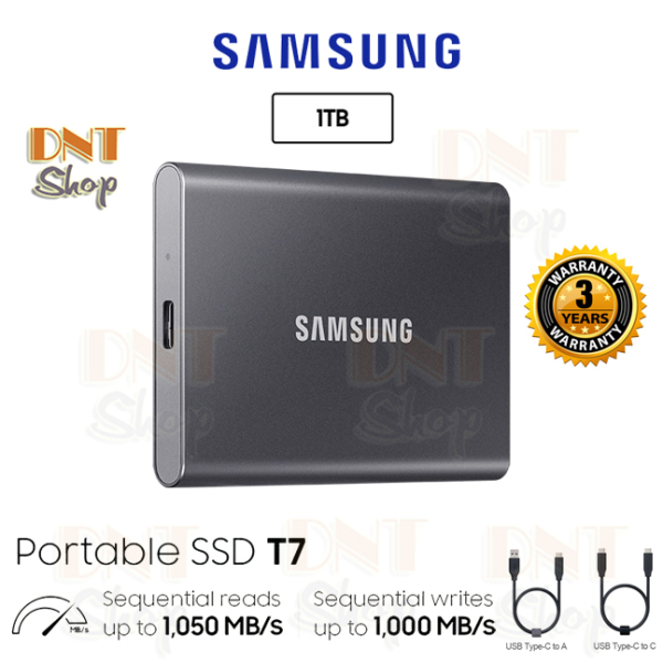 Bảng giá Ổ cứng di động SSD Portable Samsung T7 1TB - USB 3.2 Gen 2 (MU-PC1T0) Phong Vũ