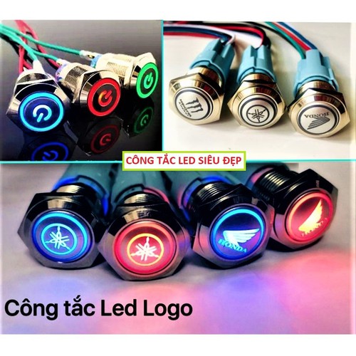 Công tắc led logo lắp đèn trợ sáng loại xịn siêu nhạy chống nước tuyệt đối, công tắc led xe máy loại tốt hàng chuẩn độ bền trên 10 năm ( bảo hành 3 năm ) đồ kiểu xe máy , phụ kiện độ xe máy