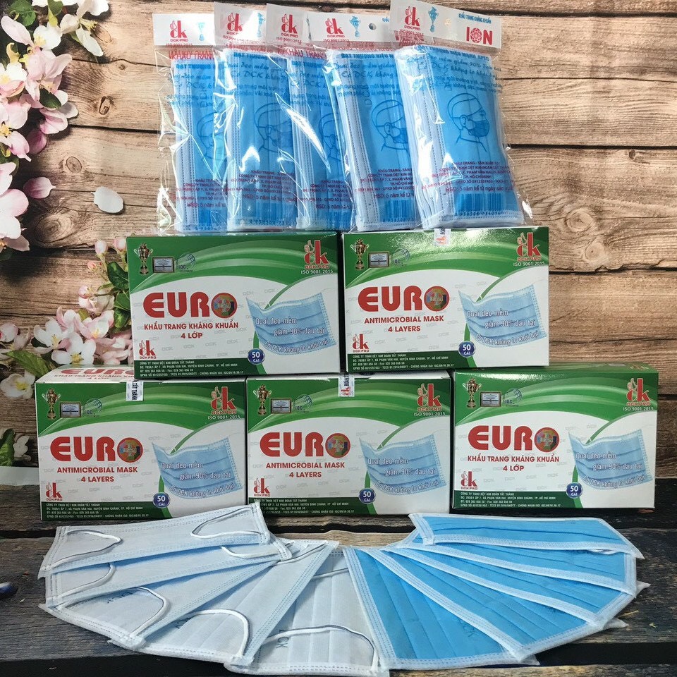 Khẩu trang 4 lớp cao cấp EURO ( Hộp 50 cái)