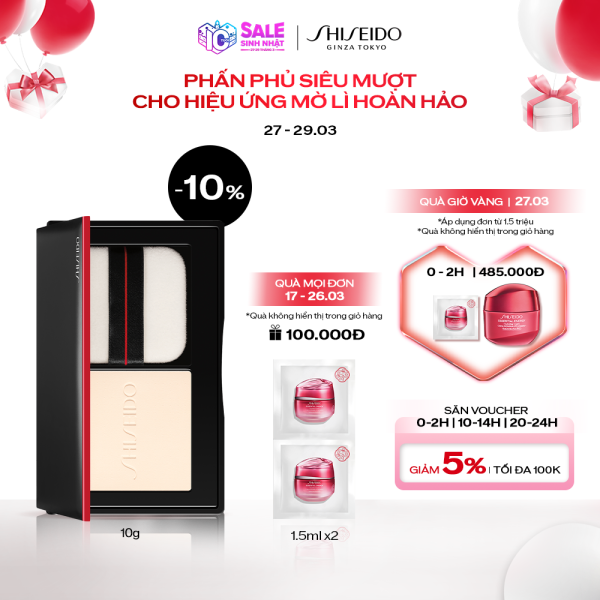 Phấn phủ dạng nén Shiseido Synchro Skin Invisible Silk Pressed Powder 10g nhập khẩu