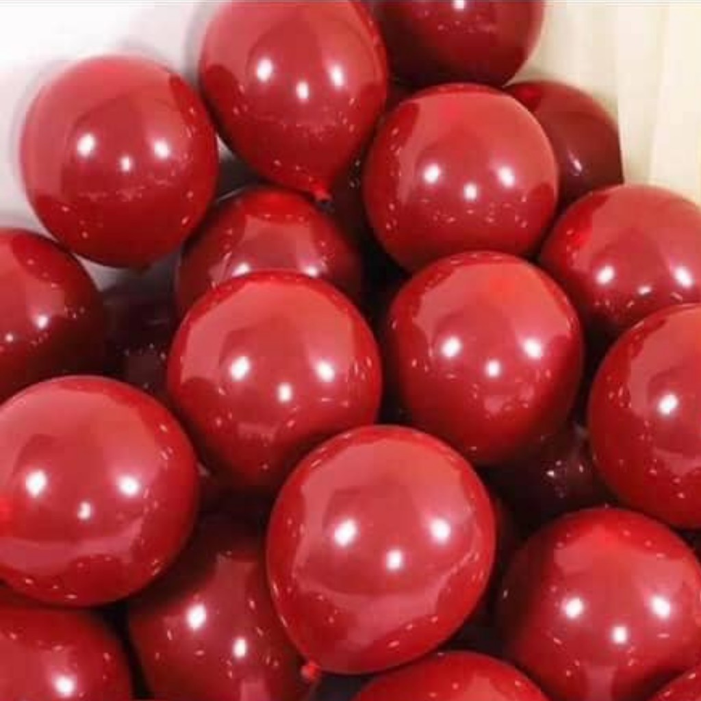 [ Tặng kèm bơm + keo+ 100 cánh hoa giả ] Set bóng trang trí phòng cưới tông đỏ nổi bật