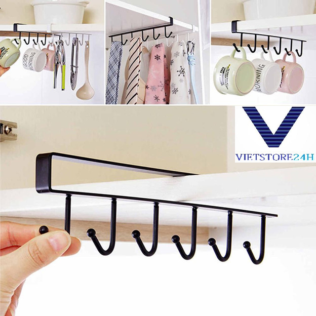 Giá treo 6 móc kẹp tủ tiện dụng