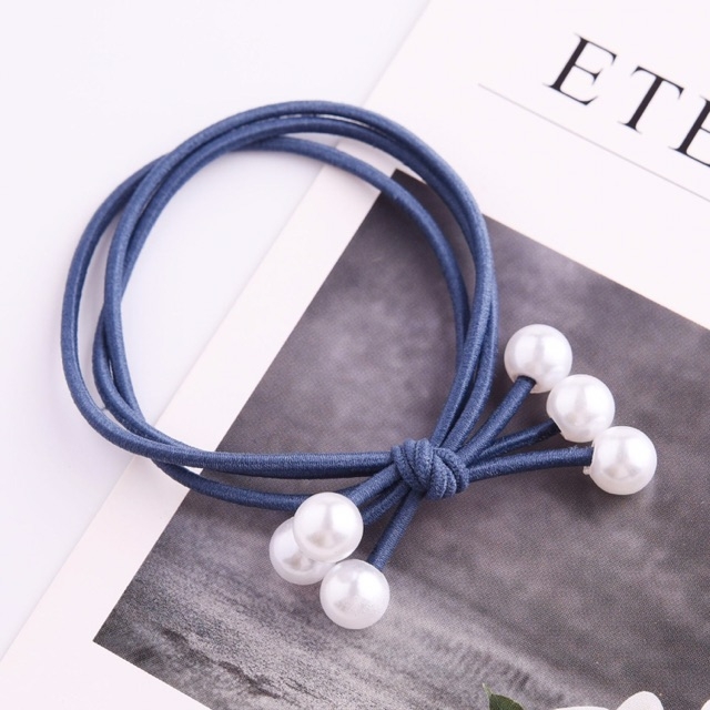 Sỉ 10 Dây Cột Tóc Đính Hạt Trai, Buộc Tóc, Hàng Đẹp - phukienteen