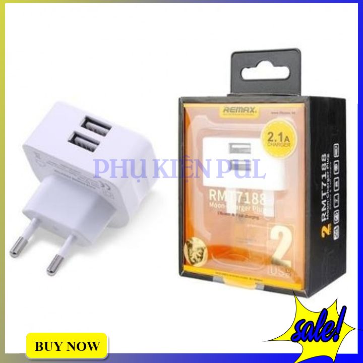 [chính hãng] cốc sạc nhanh 2 cổng remax 2.1a