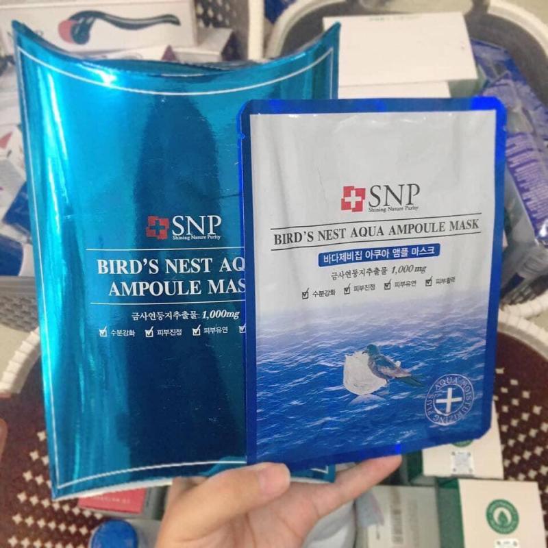 Mặt Nạ Tinh Chất Tổ Yến SNP Birds Nest Aqua Ampoule Mask - Laha-Shop