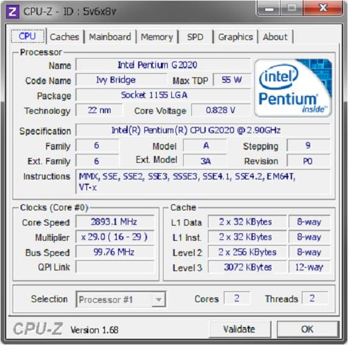 CPU Intel Pentium G2020 2.9GHz