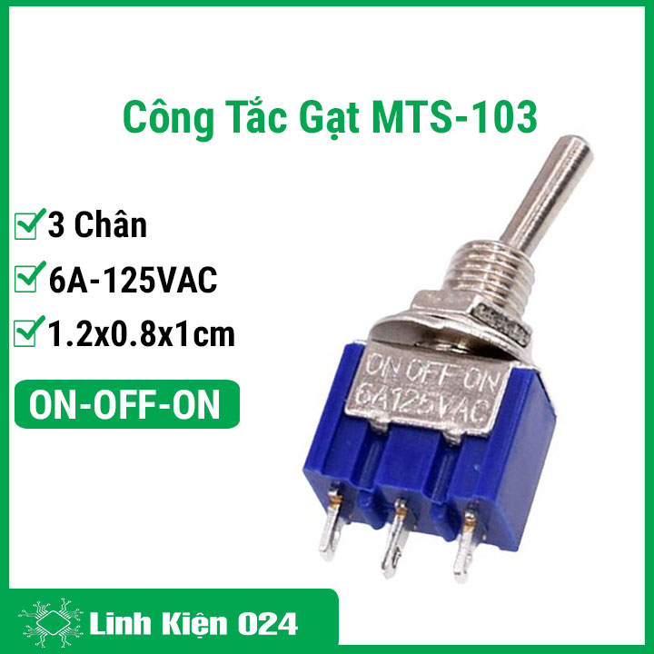 Công tắc gạt MTS-103 3A/250V 6A/125V trạng thái ON-OFF-ON