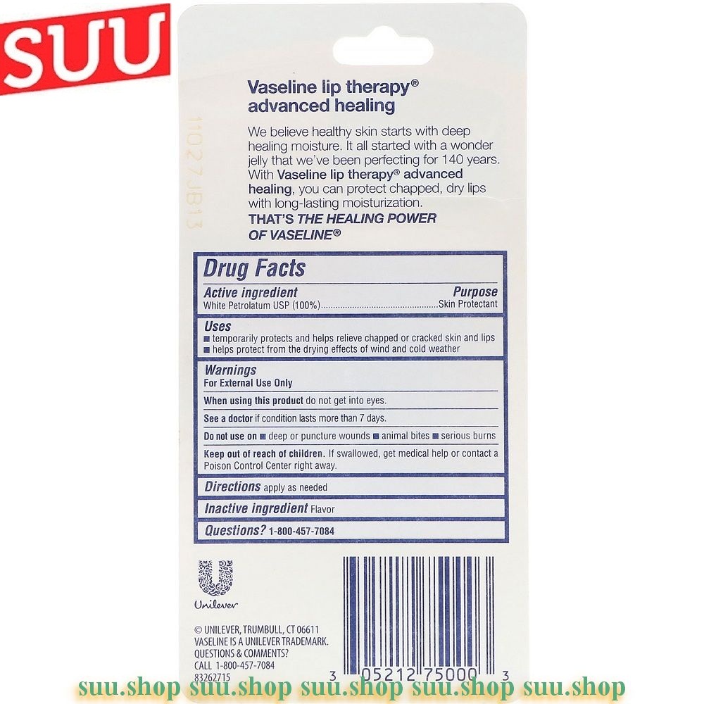Tuýp Dưỡng Môi 10g Vaseline Lip Therapy Advanced Healing