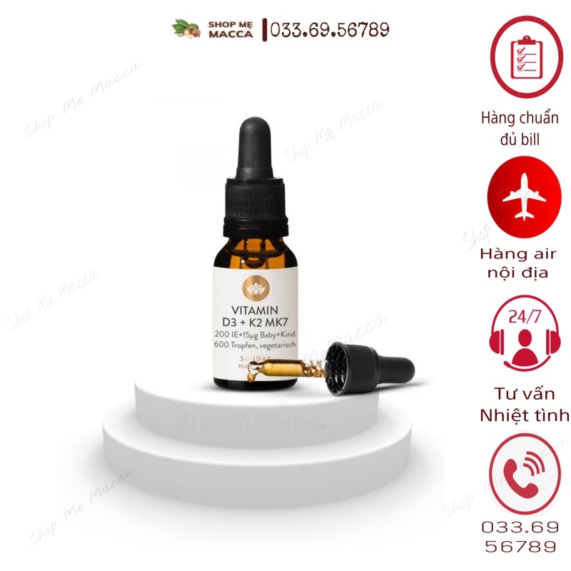 VITAMIN D3K2 MK7 ĐỨC SUNDAY NATURAL ( bill đức )