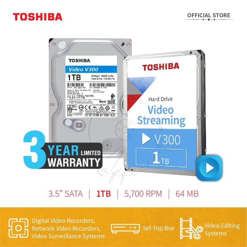 Bảng giá Ổ cứng Camera Toshiba V300 Video Streaming 1TB Chính Hãng Phong Vũ