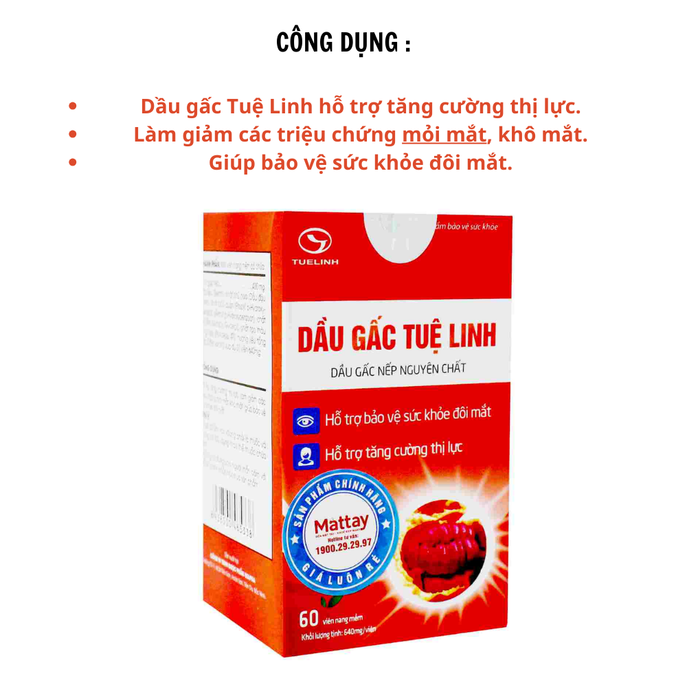 [HCM]Dầu gấc Tuệ Linh lọ 60 viên
