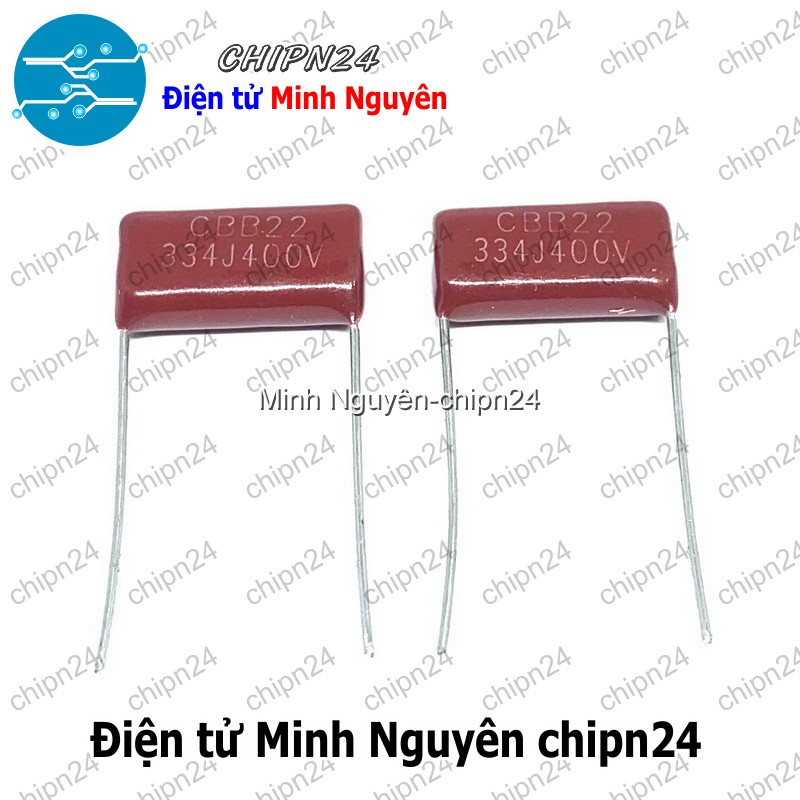 [5 con] (F230) Tụ CBB 400V 334J P=15mm (334 330nF 0.33uF) - HH001184