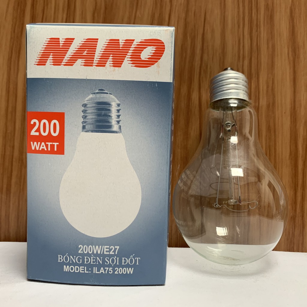 BÓNG ĐÈN SỢI DỐT/ BÓNG DÂY TÓC ĐUI E27- 200W NANO