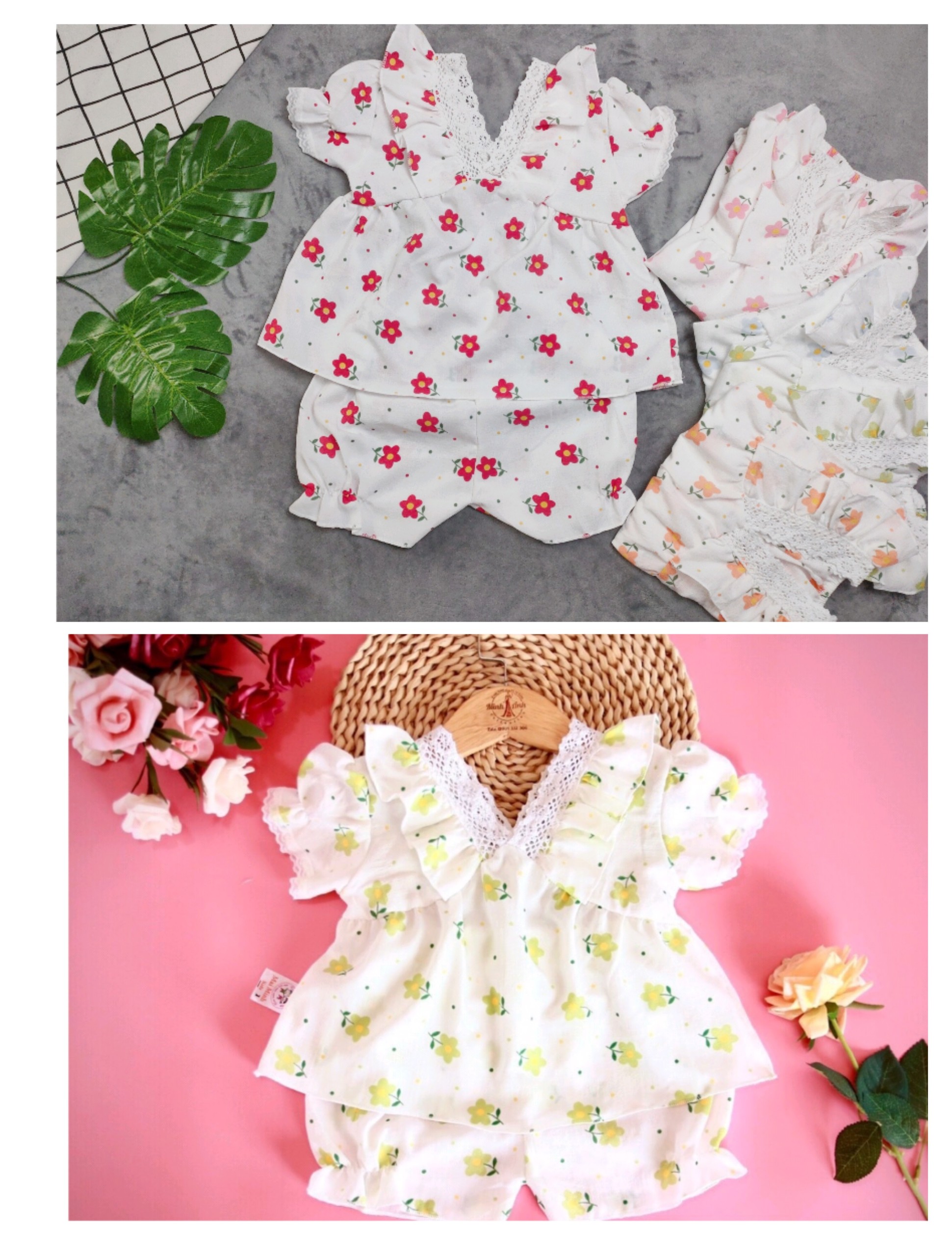 Bộ Tơ Xốp Cổ Tim Bé (giao màu ngẫu nhiên)