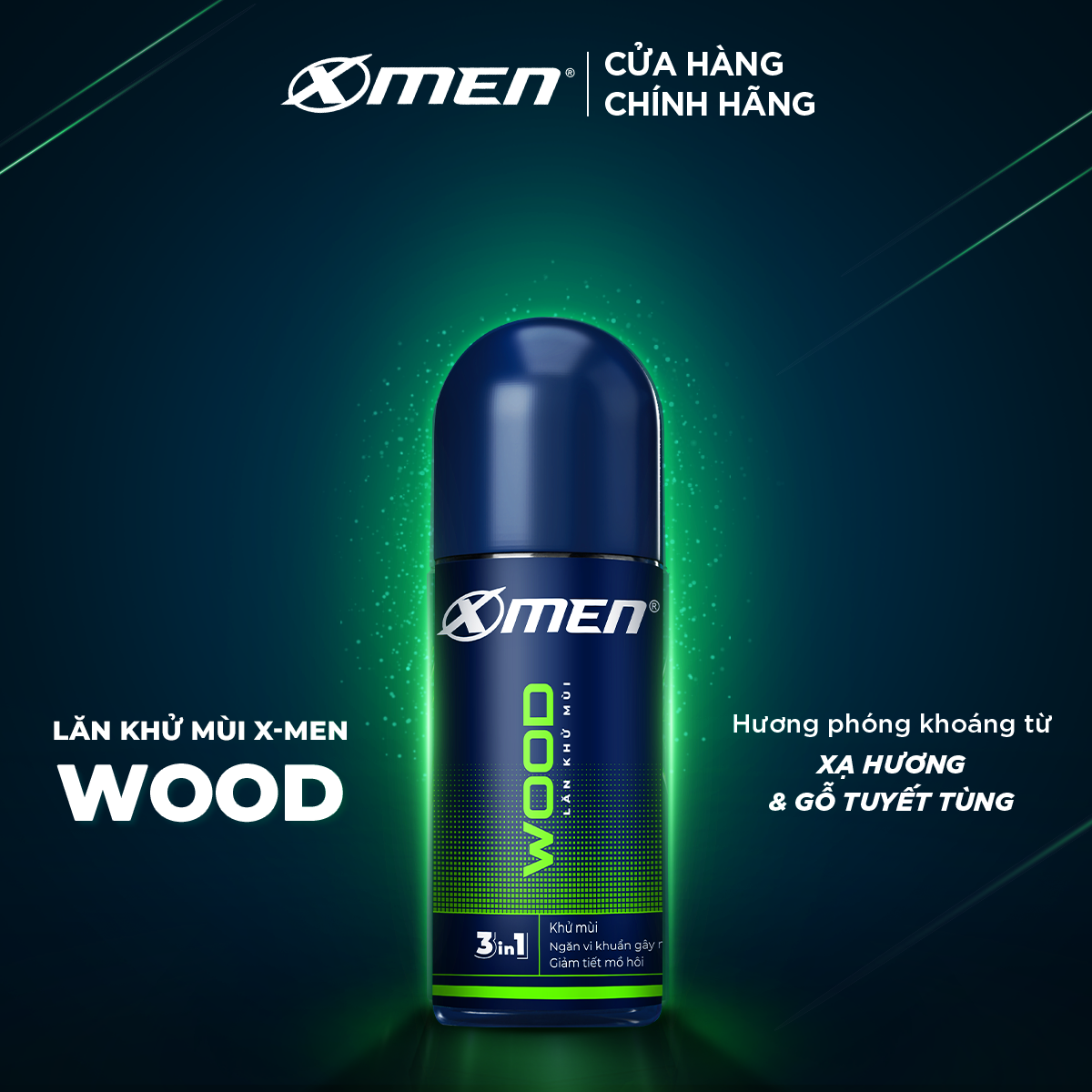 [Hàng tặng không bán] Lăn khử mùi X-men Wood 40ml