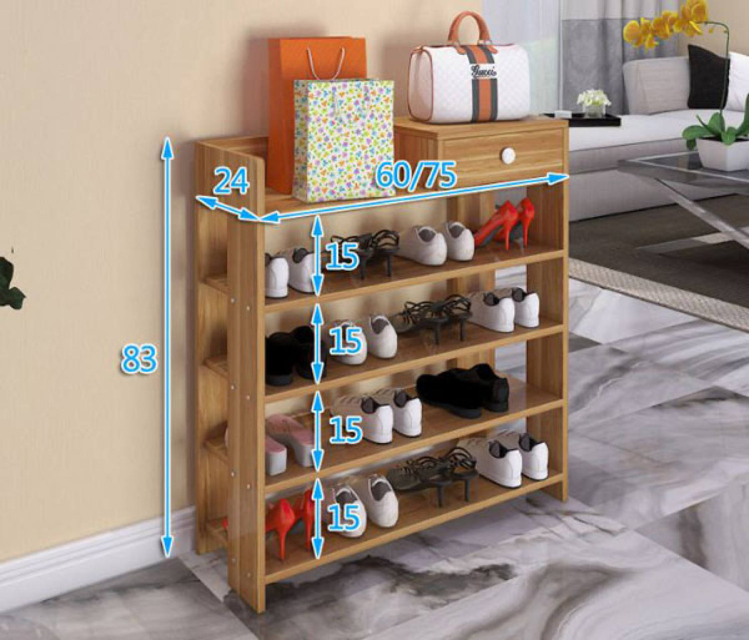 [HCM] Kệ để giày dép 5 tầng bằng gỗ MDF
