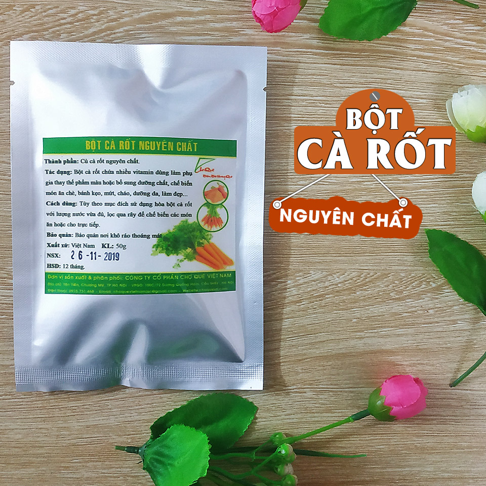 Bột Cà Rốt Nguyên Chất 20g Chợ Quê