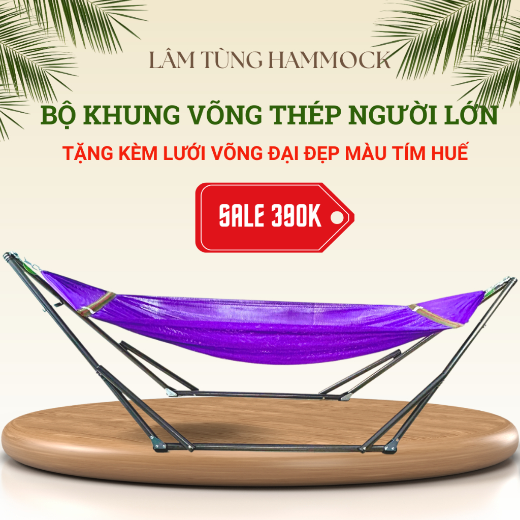 Combo Khung võng xếp sơn tĩnh điện ống phi 32 (bao gồm 01 khung + 01 lưới võng)