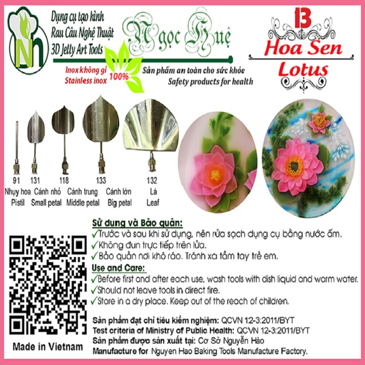 [HCM]Kim rau câu 3D Ngọc Huệ (bộ 5 kim số 13 - hoa sen)