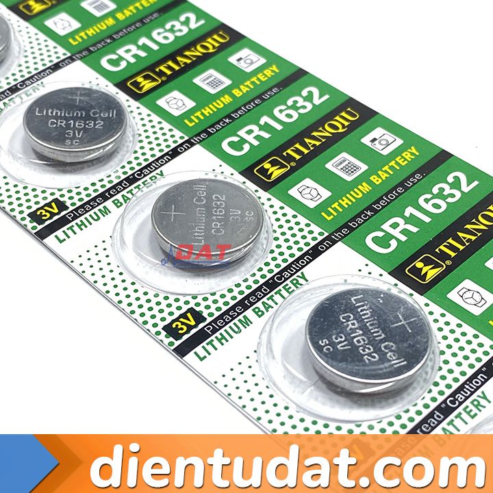 Vỉ 5 viên pin cr1632 lithium battery 3v