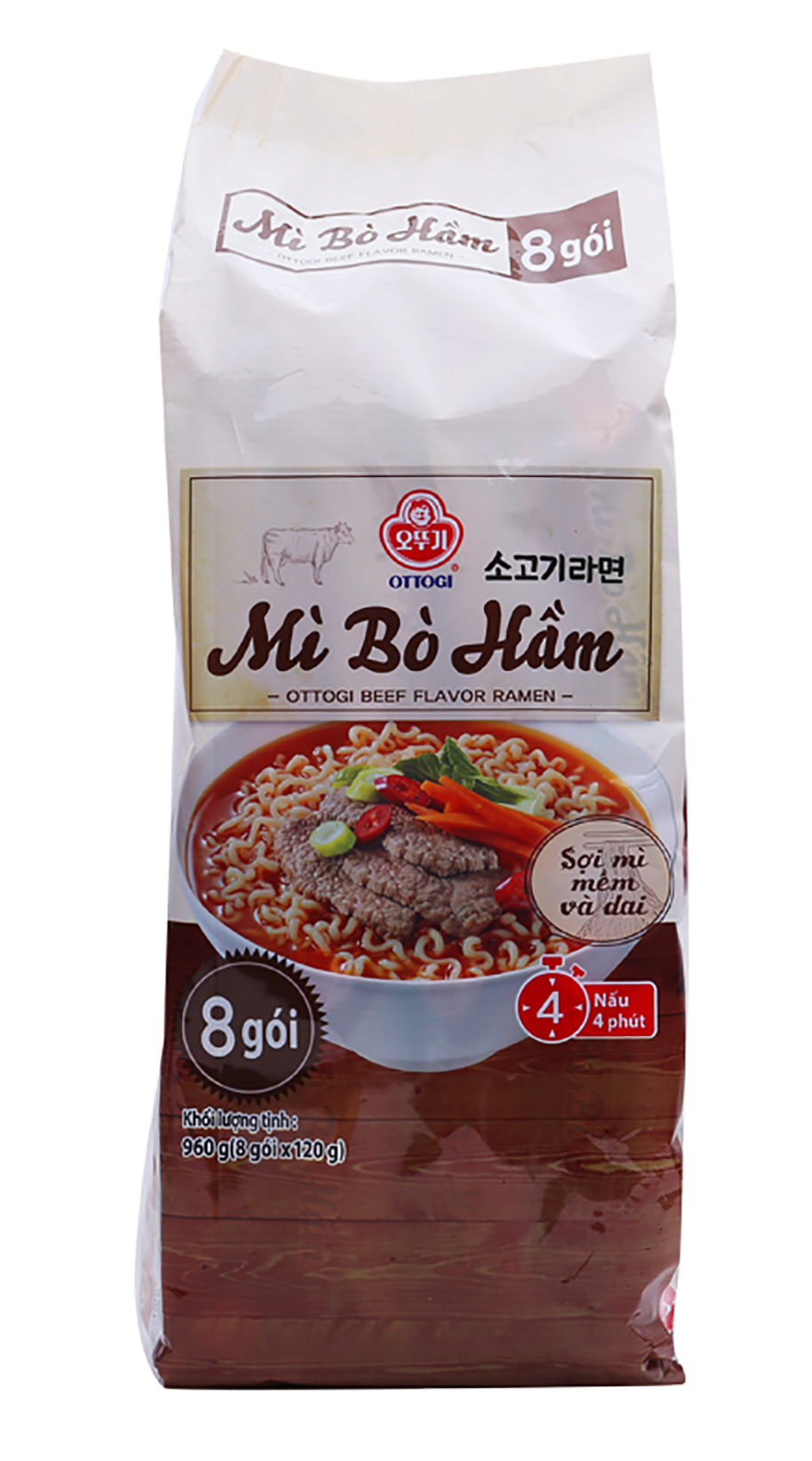 Lốc 8 Gói Mì Bò Hầm Ottogi 120g