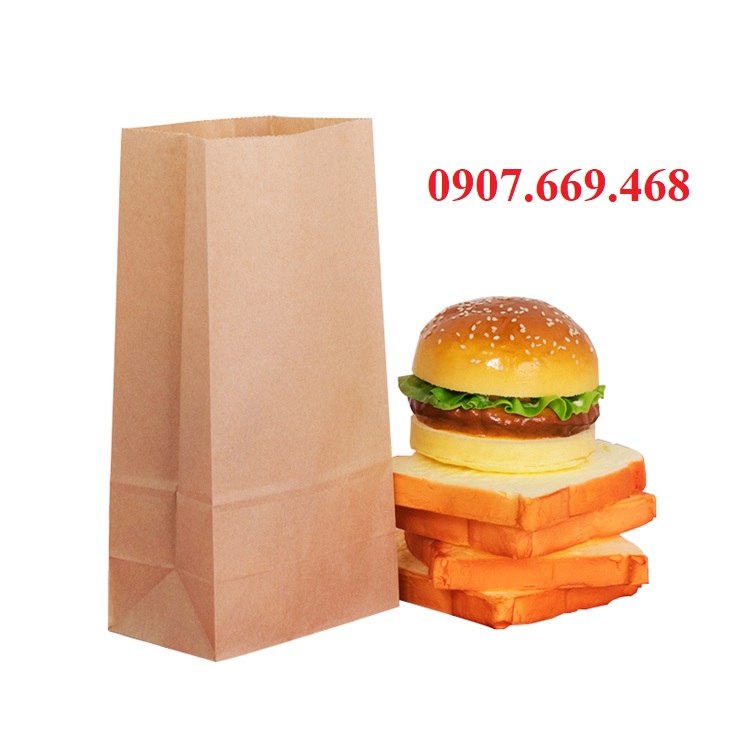 Túi giấy kraft nâu đựng thực phẩm take away ( 200 túi)