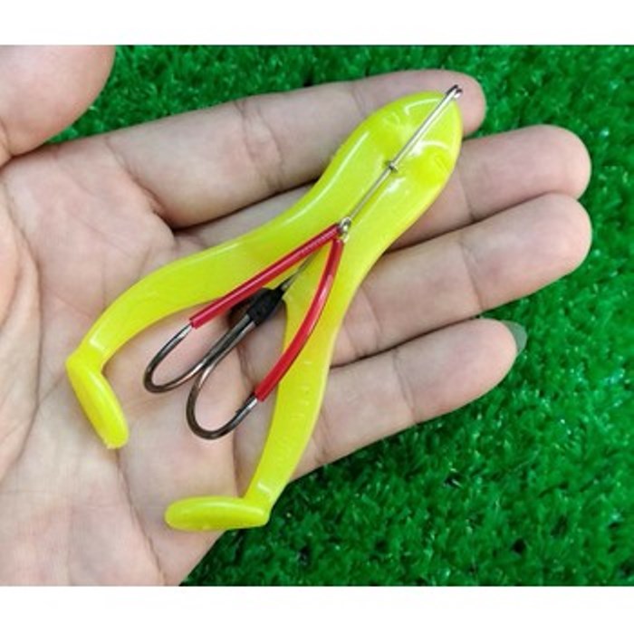 [HCM]Mồi câu cá lóc Ribit Bộ 5 Con 1 Lưỡi Đôi