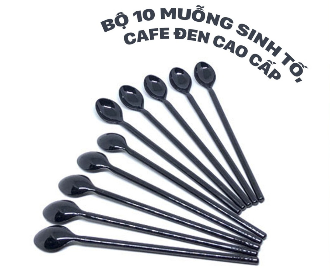 Bộ 10 muỗng sinh tố, cafe ĐEN cao cấp (mua tại ptptshop)