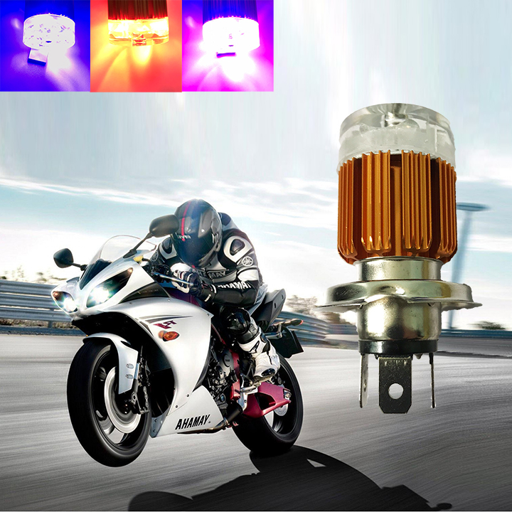 Đèn pha led chân H4 Cos mắt cú đổi màu