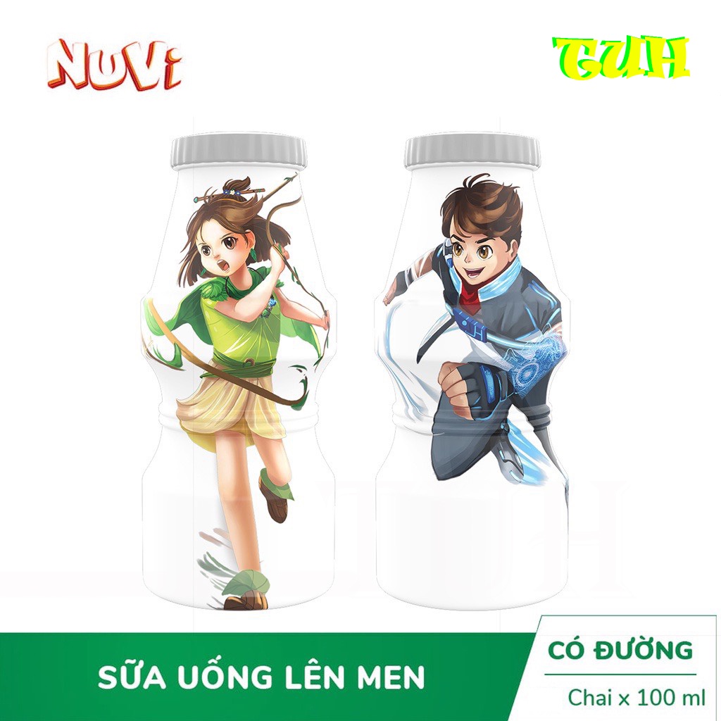 [THÙNG 48 CHAI]NuVi Sữa Chua Uống Lên Men Chai 100ml-TUH